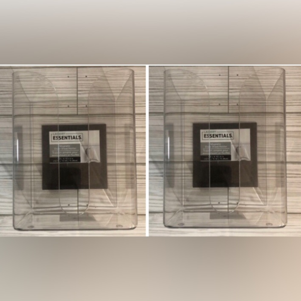Essentials Acrylic Dryer Sheet Holder magnetic Laundry Organization (Set of 2).
